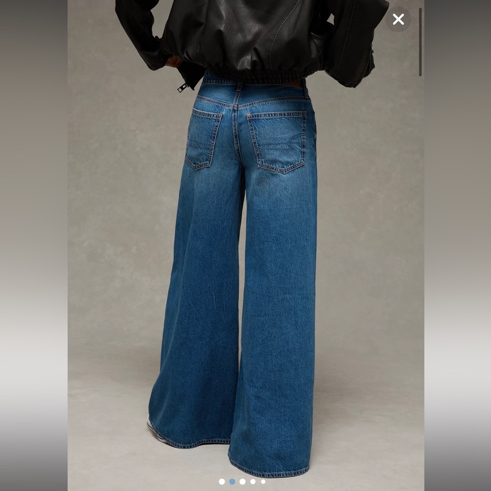 LAST DAY ON POSH 8/15/26 Wide-Leg A Line Blue Jeans American Eagle - Picture 5 of 9
